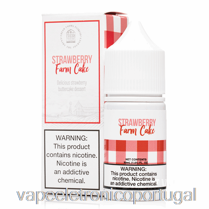 Vape Eletronico Bolo De Fazenda De Morango - Sais De Fazendas Frescas - 30ml 50mg